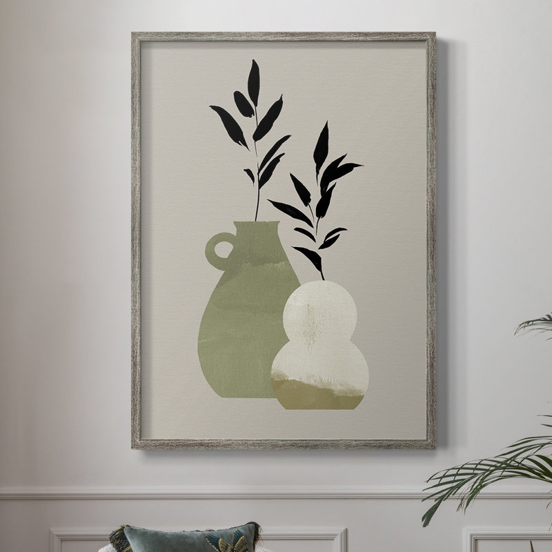«Simple Bud Vases II», reproduction encadrée - bois massif, H 11 po x l 9 po
