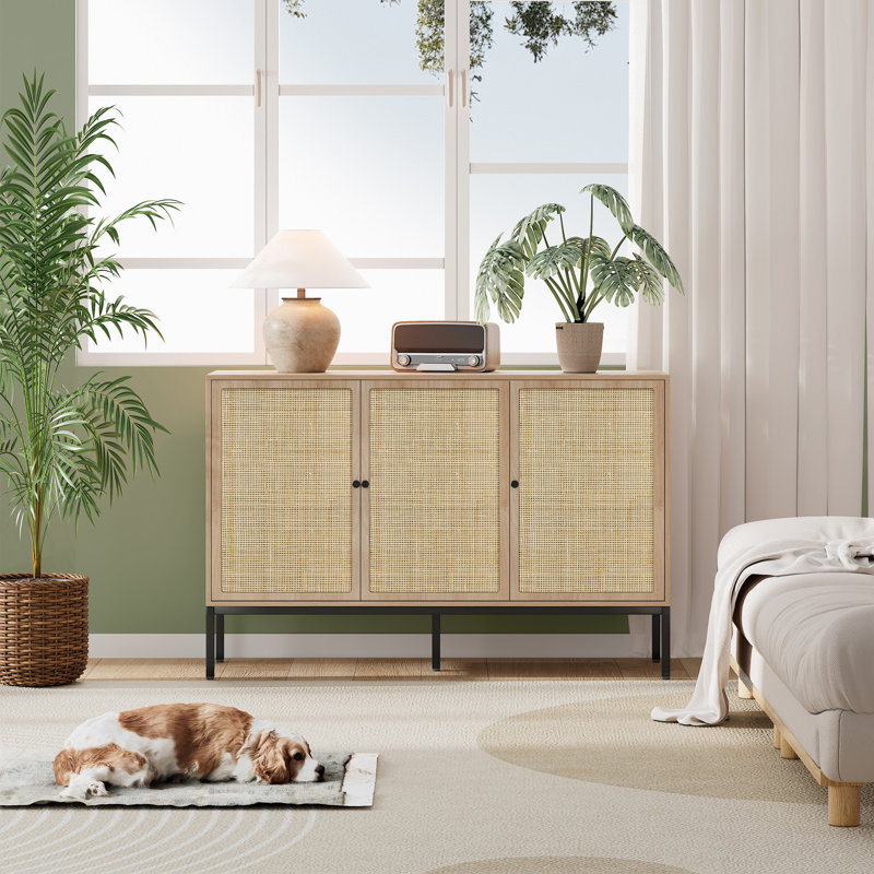 Buffet en rotin naturel 47 po de large Leclair, Brun
