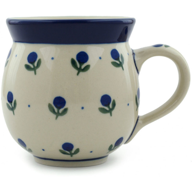 Grande tasse à bulles en grès 12 oz - Blue Buds, 12