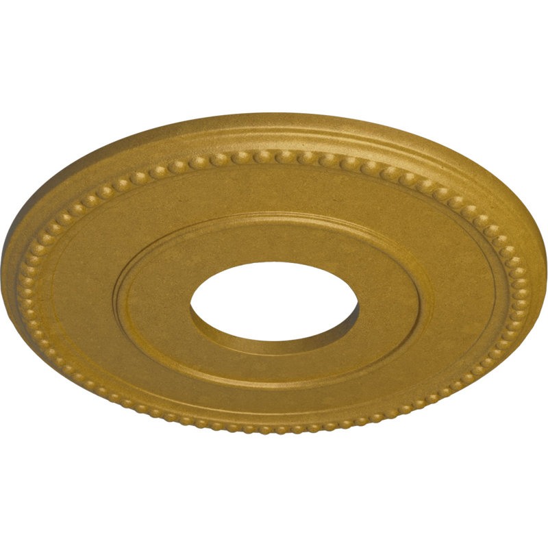 Endurathane Bradford Ceiling Medallion, 12 1/2"OD x 3 7/8"ID x 3/4"P (Fits Canopies up to 6 5/8"), Hand-Painted Pharaohs Gold Finish