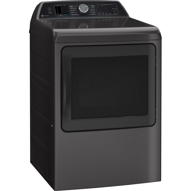 GE Profile 5.3 cu. ft. ENERGY STAR Top Load Washer with Smarter Wash Technology and FlexDispense + 7.4 cu. ft. ENERGY STAR Smart Gas Dryer with Sanitize Cycle and Sensor Dry
