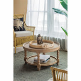 Stylish and Functional Wooden End Table with Open Cane Shelf for Versatile Use in Living Room or Bedroom