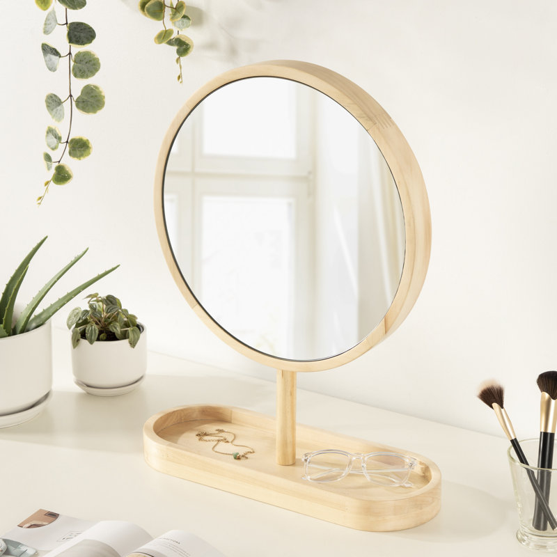 Miroir de table Ashten 17 po x 21 po avec cadre naturel