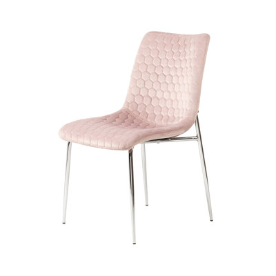 Ambermarie Velvet Modern Dining Chairs with Metal Chrome Metal Legs, Upholstered Armless Dinner Chairs