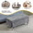 Upholstered Storage Ottoman Bench For Bedroom End Of Bed Faux Leather Rectangular Storage Benches Footrest With Crystal Buttons For Living Room Entryway-1977612126