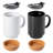 4 Piece 16.5 Ounce Stoneware Travel Mug Set with Lid and Cork Base