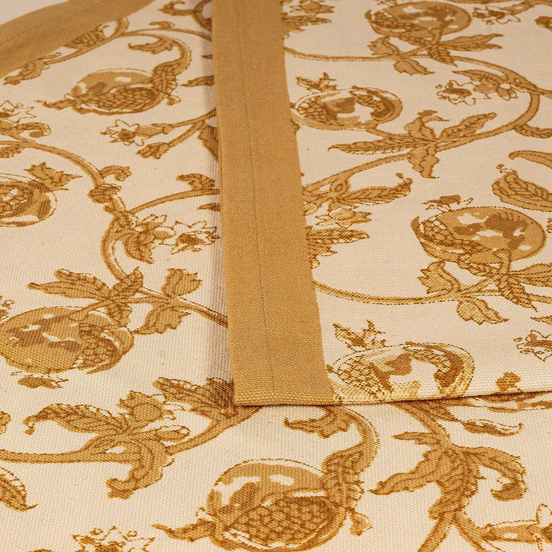 Brona Remove Table Runner, 72" L x 16" W, Mustard/White