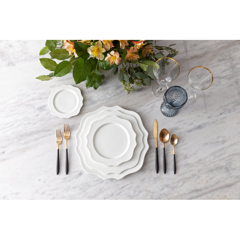 Fortessa Spindle 18/10 Stainless Steel, 5 Piece Flatware Set (Service for 1), Silver