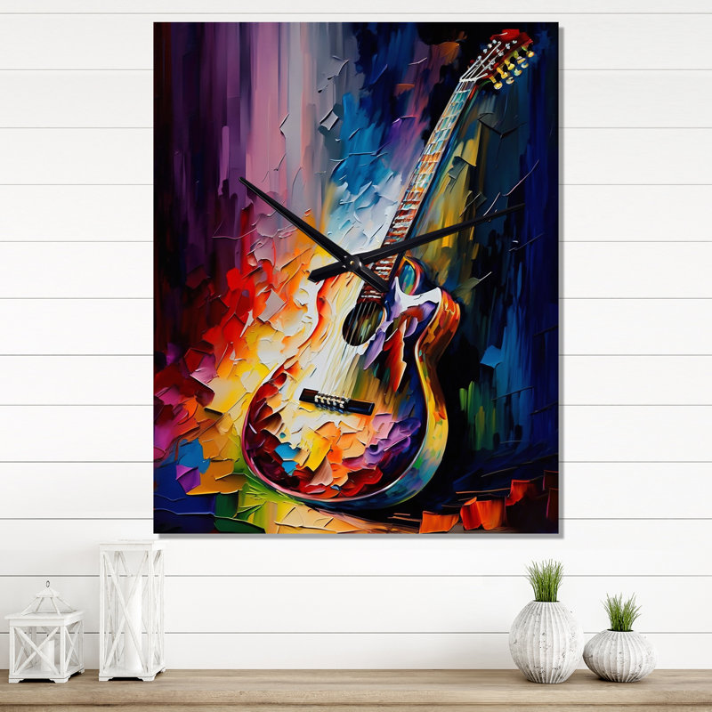 Jakeelah - Horloge murale musicale surdimensionnée, H 32 po x l 16 po x P 1 po