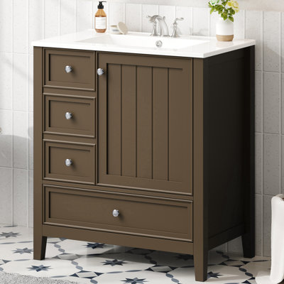 Meuble-lavabo 30 po avec lavabo en céramique