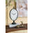 8.5X5x17.5" Vintage-Inspired Black Oval Table Clock With White Face And Pedestal Base