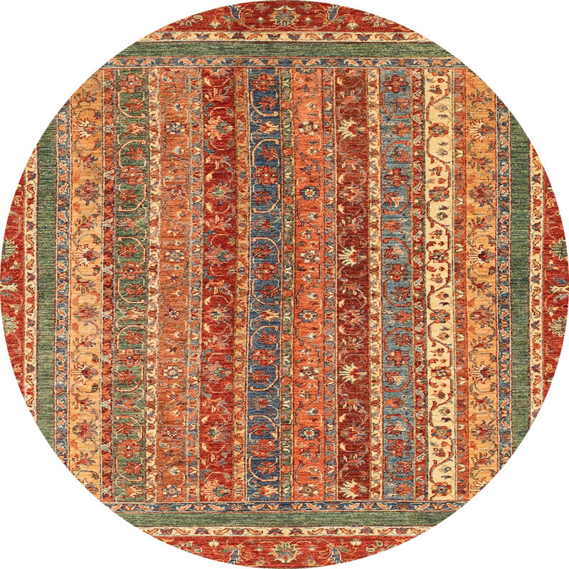 Tapis multicolore abstrait Adalie, Rond 3 pi