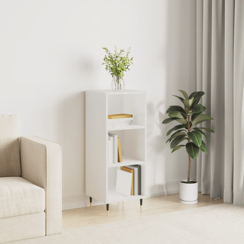 Kokkina 90 cm H x 34.5 cm W Standard Bookcase, Gloss White