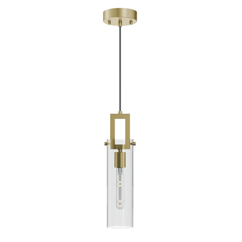 Luminaire suspendu 4 po Dessie, Laiton clair antique