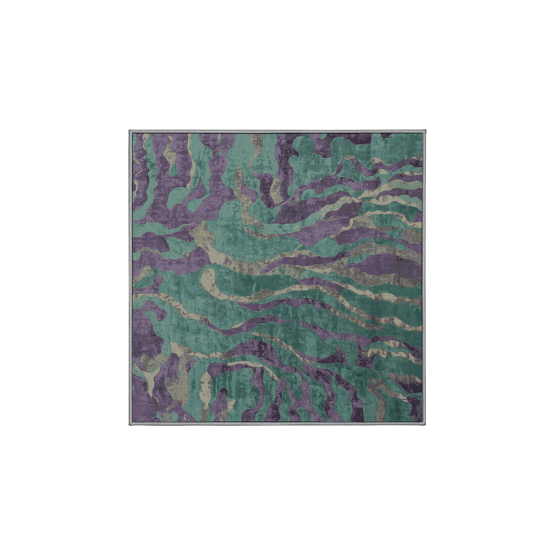 Tapis gris lavable à la machine, Carré 4 pi