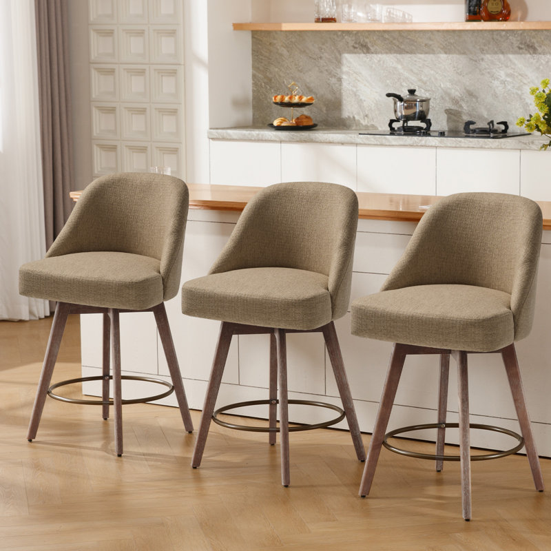 Tabouret de comptoir pivotant 26 po Makylia, Sable