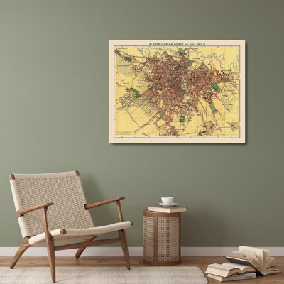 Alcott Hill® Hartmann, reproduction d'art sur toile tendue sous le titre: South America, sao paulo, Brésil, Hartmann 1913