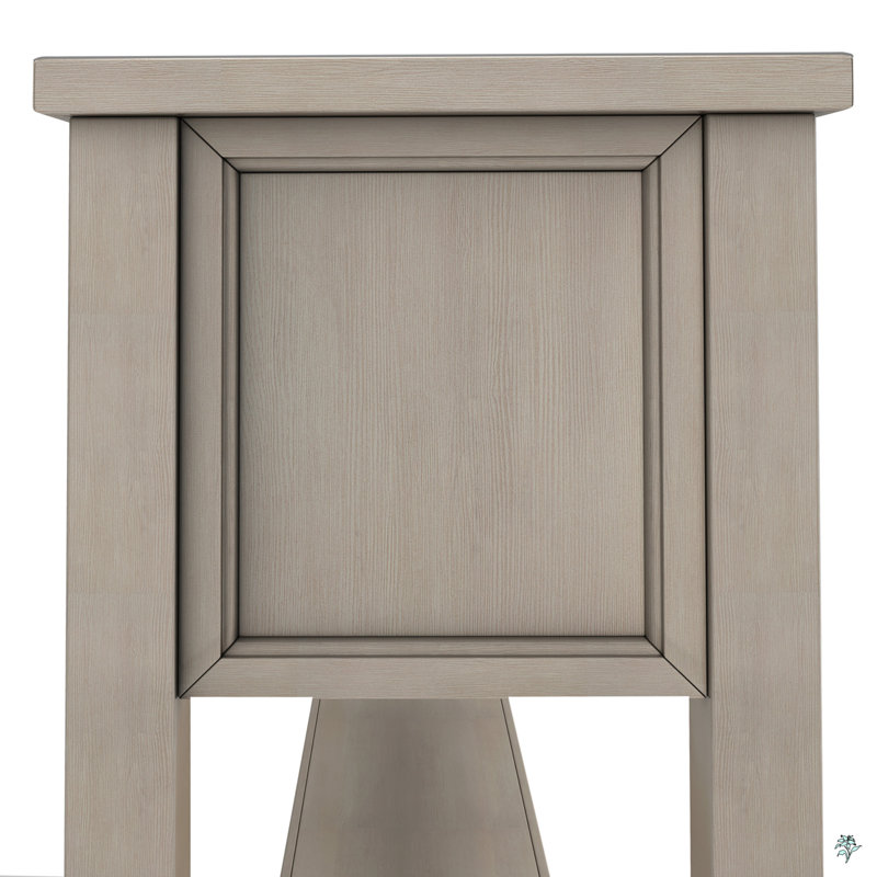 Entryway Console Table, 60" Long Sofa Table With Two Different Size Drawers And Bottom Shelf, Gray Wash
