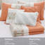 6 pièces de courtepointe en coton corail, grand / grand, avec coussins décoratifs en satin pour la chambre à coucher, literie grand corail et coussins décoratifs, style-120944845-120944843
