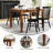 Solid Wood Commercial Grade Dining Table with Turned Legs-507436987-507436985