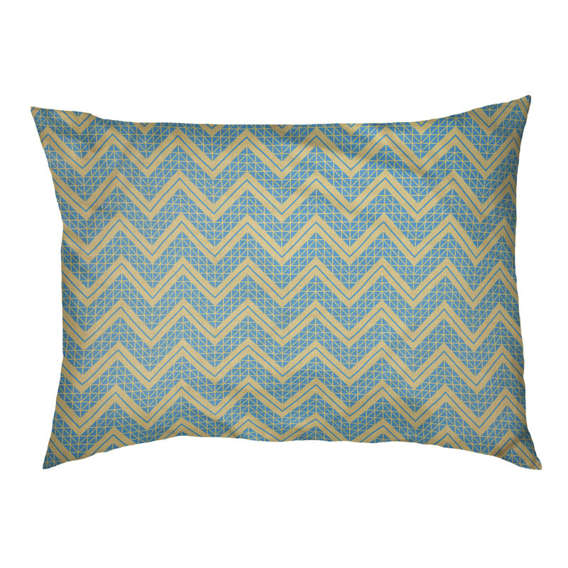 Coussin Chelan, Moyen (H 6,5 po x l 40 po x P 30 po), Jaune/bleu