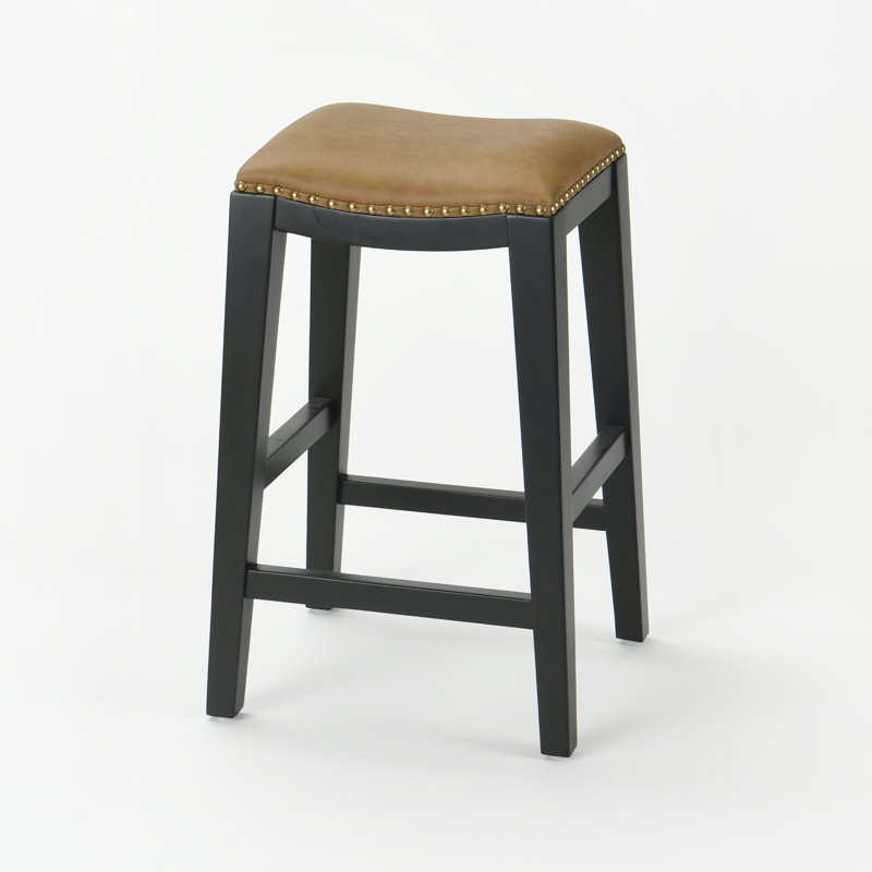Tabouret de comptoir 24 po Jhordyn, Brun clair et noir