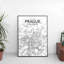 « prague city map », reproduction d’impression sur affiche en tons-31735664