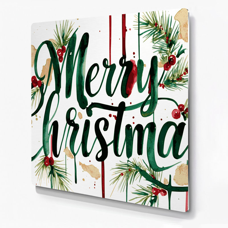 Art de Noël typographique de Noël, art mural en métal blanc, H 12 po x l 12 po