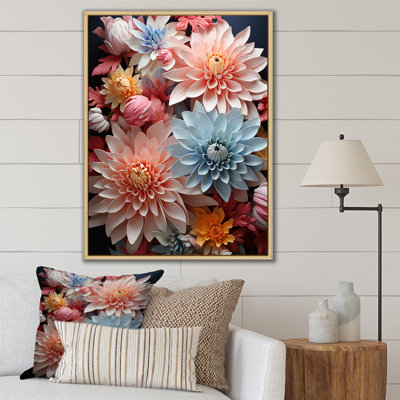 «Soft Elegance Mums Flowers IV» sur toile