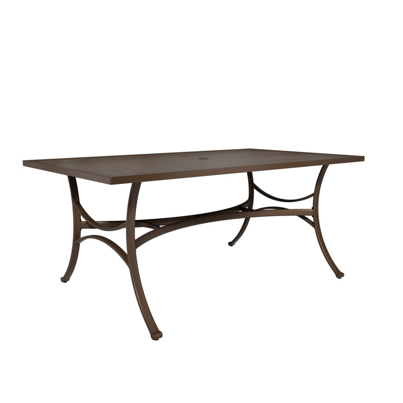 Table de restaurant rectangulaire en métal pour l'extérieur L 68 po x l 38,4 po