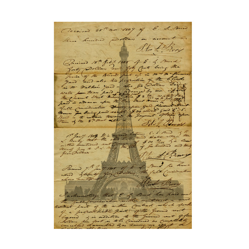 Marcus Jules Dear Eiffel Tower Canvas Art, 12" H x 19" W