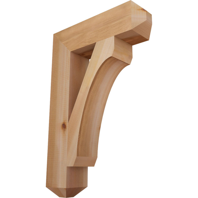 H Support en bois / corbeau, Western Red Cedar (Smooth), H 24 po x l 3,5 po x P 16 po