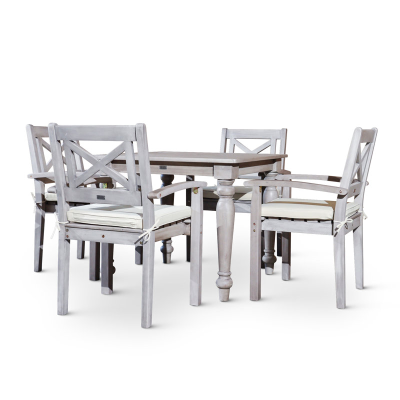 Ensemble repas carré pour l'extérieur 5 pièces