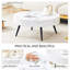 Table basse 31,5 po en MDF à motif de marbre avec pieds en métal noir. Pieds réglables-627859980