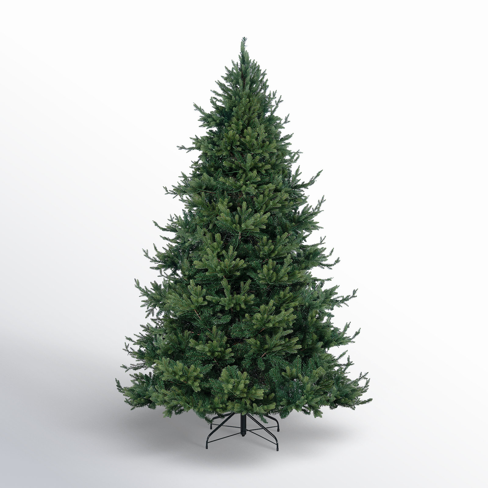 Traditional Christmas Tree with Lights, Prelit with Metal Stand