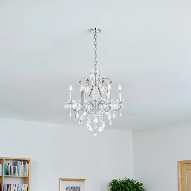 Dagmar 6-Light Dimmable Traditional Chandelier, Chrome