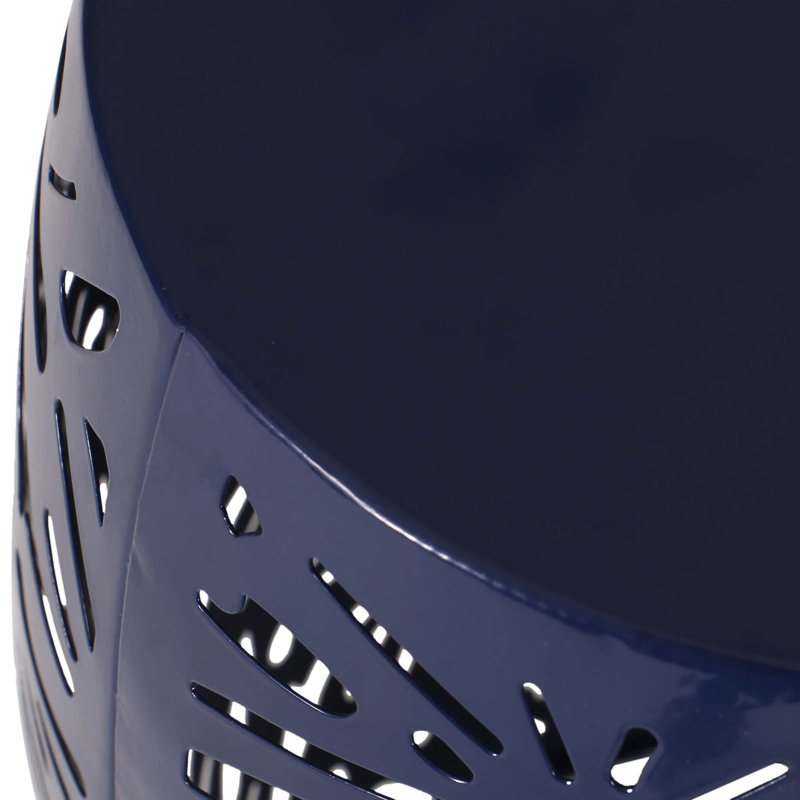 Metal End Table,Outdoor Use,Living Room, Navy Blue