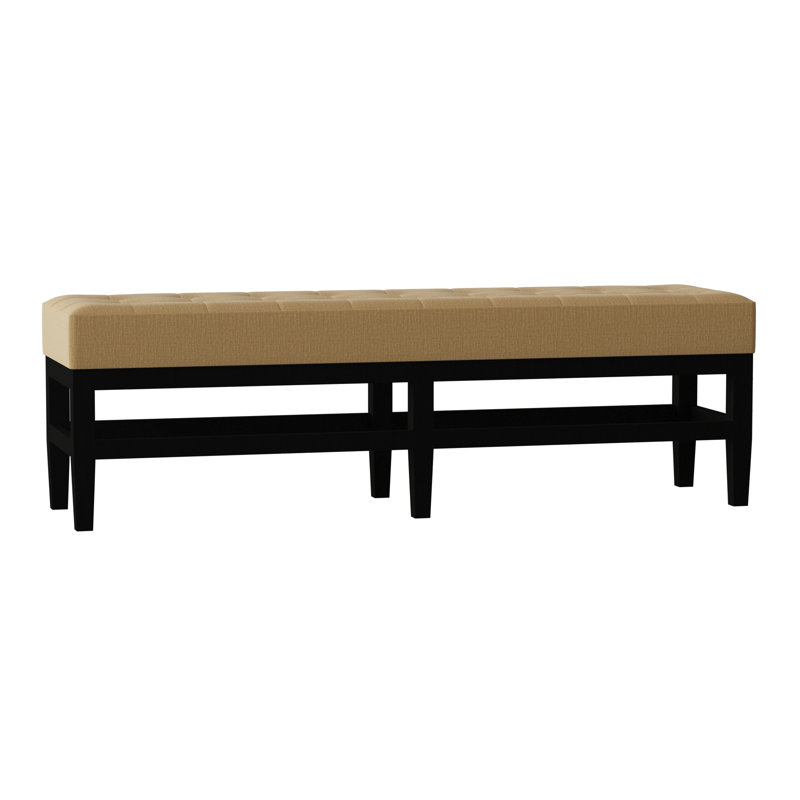 Galindo-White Upholstered Bench, Black, Key Willow