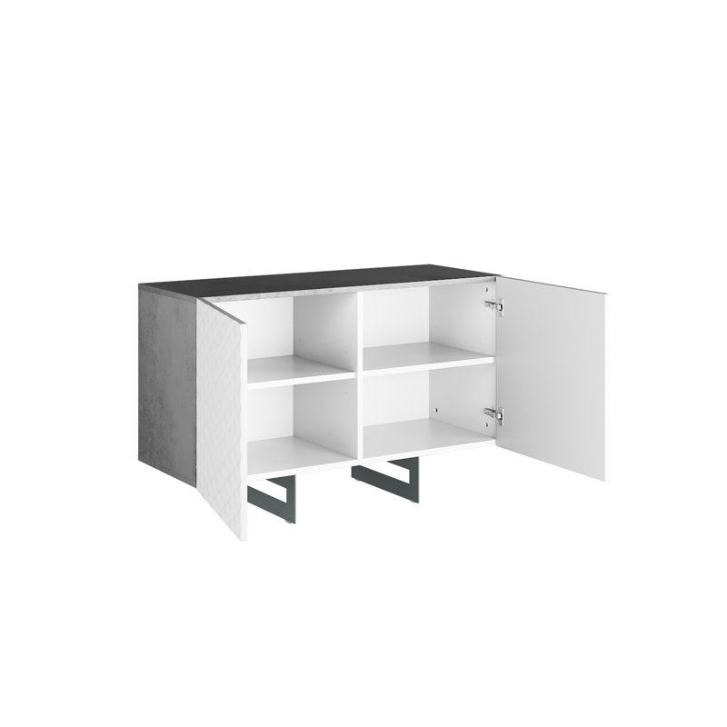 Erhart 110cm Sideboard, Concrete/White