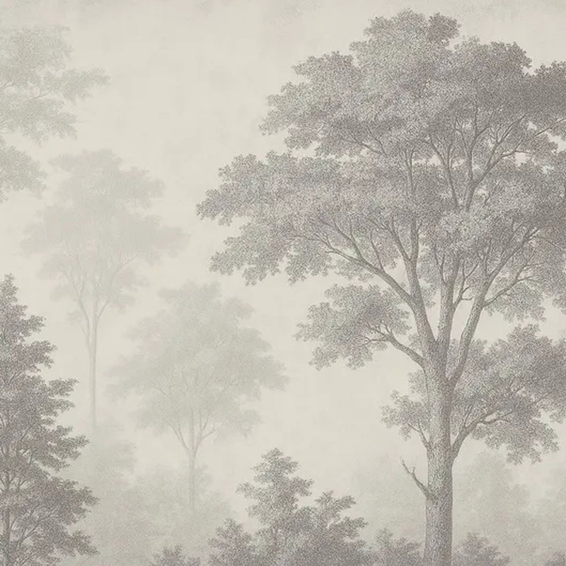 Bois brumeux monochrome, 105.96" L x 138" W