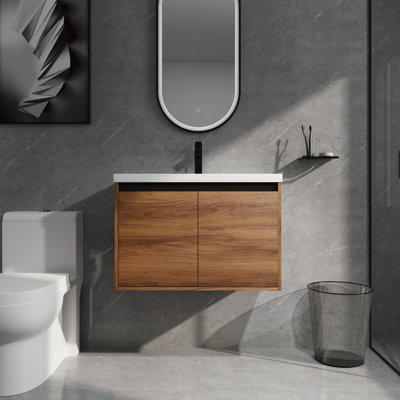 Meuble-lavabo à montage facile avec lavabo en résine imperméable 30 po