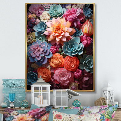 Larghetto Colorful Succulents Delight sur impression sur toile
