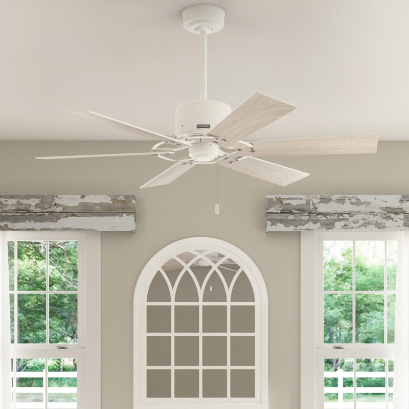 Gilrock 52" 6 - Blade Ceiling Fan with Pull Chains, Matte White