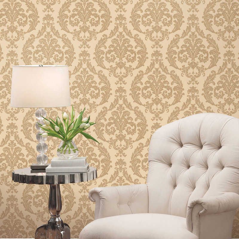 Palazzo 2 Silk Damask Wallpaper Roll, Red