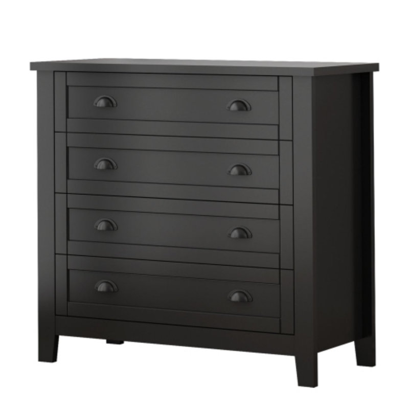 Buffet commode en bois massif, Noir