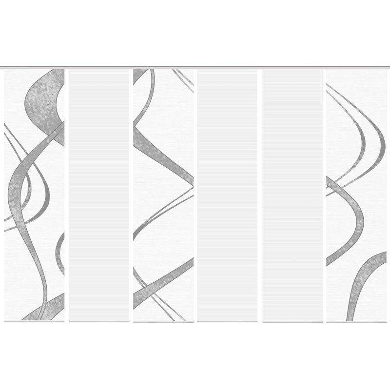 Pearman Semi Sheer Curtain Panel Pair, White/Grey