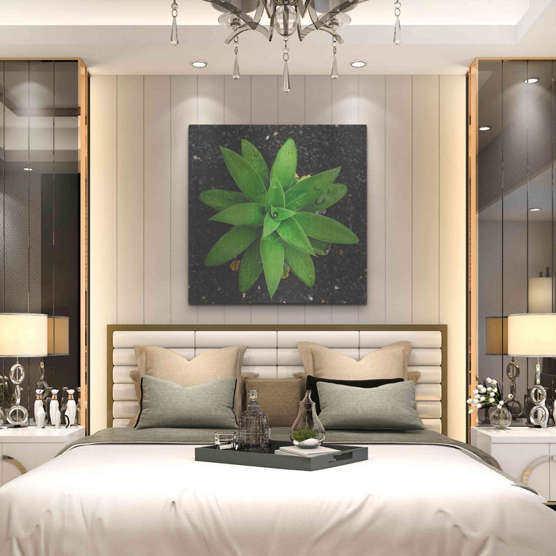 36 po x 36 po, Ebern Designs «The Green Bloom Crop» par Epic Portfolio, art mural en métal, H 36 po x l 36 po
