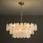 Lustre rond en verre doré à niveaux 31,5 po 31 lumières