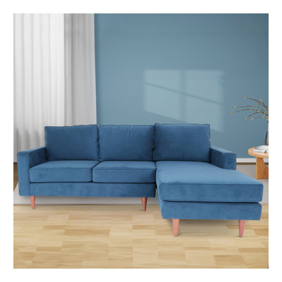 L Shaped Sectional Sofas for Living Room, Modern Sectional Couches for Bedrooms, Apartment with Solid Wood Frame (Polyester Nylon, Left Facing)