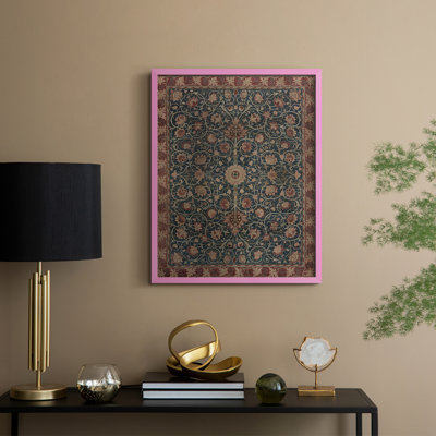 «Vintage Abstract Print CXCV», reproduction encadrée - bois massif